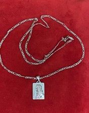 Padre Pio Medaglia piu’ Collana In Argento 925