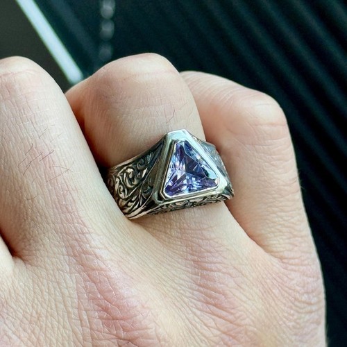 Silver amethyst floral - silver,