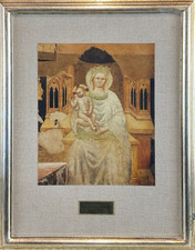 Antica Opera Quadro Stampa Fotografica Madonna Bambino Scuola Lombarda e Cornice
