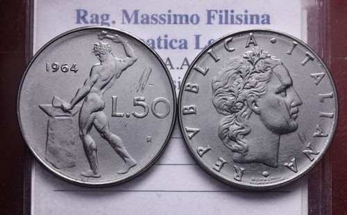 Italia repubblica 50 lire - italia,