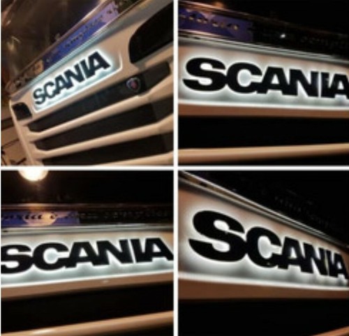 Scritta sca nia led acciaio - nia,