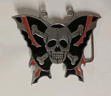 Buckle Skull Bones Butterfly farfalla osso teschio liquore brand orig nuovo