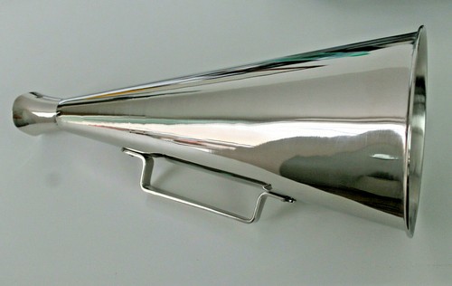 Megafono metallo cromato - megafono,