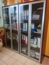 Mobile Alto Ufficio Direzionale a 4 ante con porte a vista e 8 ripiani