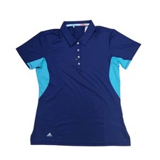 Adidas Polo Shirt Donna M Blu Navy Climacool Golf Elasticizzata UPF50 Manica Corta