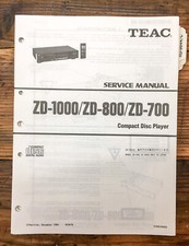 Teac ZD-700 ZD-800 ZD-1000 Lettore CD Manuale di servizio *Originale*