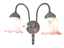 APPLIQUE vintage LIBERTY-OTTONE bronzo due luci vetro fusione - da parete