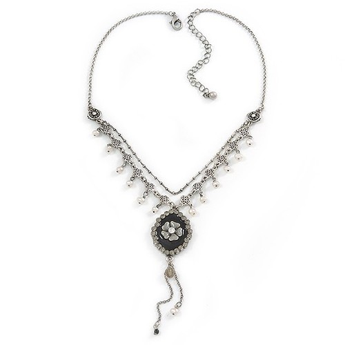 Collana con ciondolo - , floreale