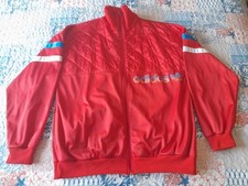 GIACCA JACKET VINTAGE '80 ADIDAS USA SIZE 192 EUROPE. MADE FRANCE RED ROSSA