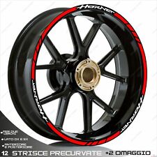 PROFILI ADESIVI SPORT CERCHIO RUOTA PER HONDA CB F HORNET 600 BIANCO ROSSO
