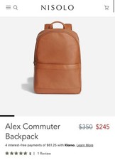 Zaino Nisolo Alex Commuter borsa in pelle marrone