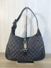 GUCCI Jackie borsa monospalla GG tela pelle nera donna borsetta vintage