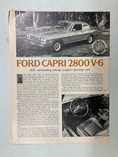 MISC1743 Vintage Article Road Test 1974 Ford CAPRI 2800 V-6 April 1974 2 page