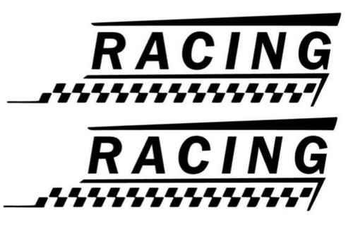 Adesivo scritta racing - , 2x