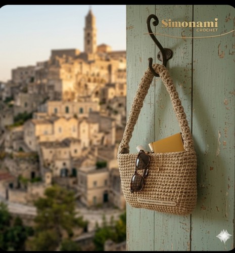 Borsa donna uncinetto fatta - borsa, a