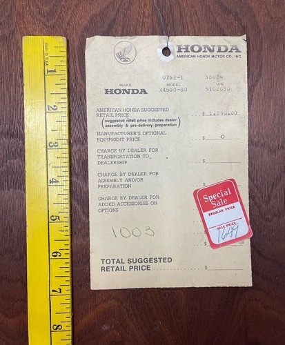 Rare vintage 1980 honda xr500 - rare!,