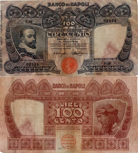 Regno banco napoli 100 - regno,, di