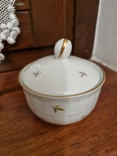 Zuccheriera in porcellana Bavaria dipinta a mano in oro zecchino