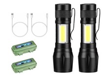 2X Mini Torcia Militare Tattica  LED T6 Ricaricabile USB Luce Potente  Zoom 2025