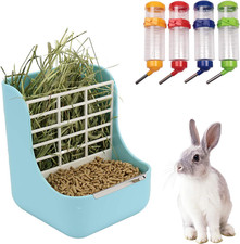 NO  1 Mangiatoia per Fieno Conigli, 1 Borraccia Coniglio, Porta Fieno per Conig