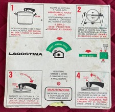 LAGOSTINA, Cartoncino con istruzioni per Pentola a vapore