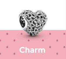 "PANDORA" CHARM Cuore ricamo