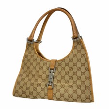 Borsa a tracolla Gucci Jackie GG tela marrone argento vintage autentica