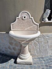 FONTANA A MURO PARETE LAVANDINO SU COLONNA DA GIARDINO PER ESTERNO CEMENTO H 128