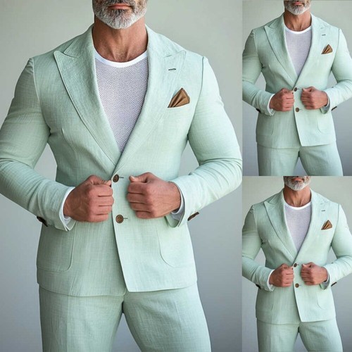 Tuta uomo verde misto - , lino