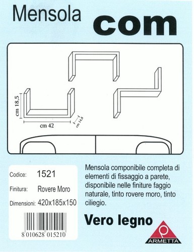 Mensola componibile vero legno