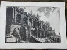 PIRANESI GIOVANNI STAMPA INCISIONE GRAFICA AVANZI DELLA VILLA MECENATE A TIVOLI.