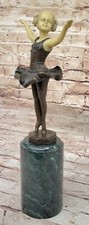 Firmato Preiss Giovane Bambina Ballerina Bronzo Scultura Caldo Figura Decoro