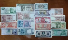 Bellissimo Lotto Di 17 Banconote Mondiali Differenti In Fior Di Stampa