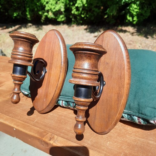 Set wood wall sconces - set, 2