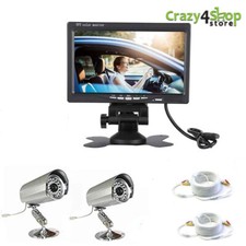 KIT VIDEOSORVEGLIANZA 1 MONITOR LCD  7"  2 TELECAMERE INFRAROSSI 2 CAVO 20 METRI
