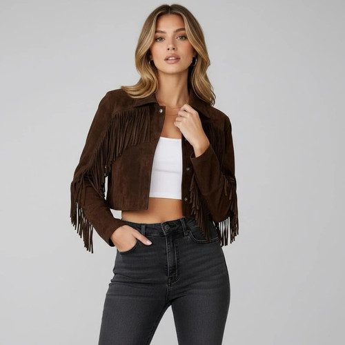 Giacca donna pelle scamosciata - giacca,