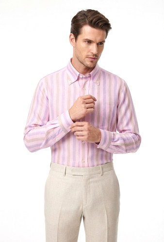 Camicia misto cotone lino