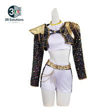 Bambini Ragazze Kpop Demon Hunters Rumi Zoey Mira Cosplay Costume Fantasia Trave