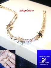 Bracciale Donna Tennis SWAROVSKI ELEMENTS ORIGINALI Rodiato Oro Giallo Gioielli