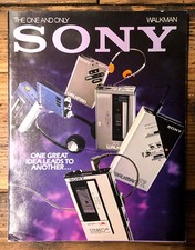 Sony Walkmen WM- 6 WM-F1 -R2 -7 poster pieghevole brochure rivenditore *Orig*