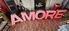 INSEGNA LUMINOSA VINTAGE AMORE RECUPERO VECCHIA SCRITTA INDUSTRIALE