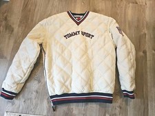 Vintage Originale Tommy Hilfiger Trapuntato Puffer Felpa Pullover Giacca Medium