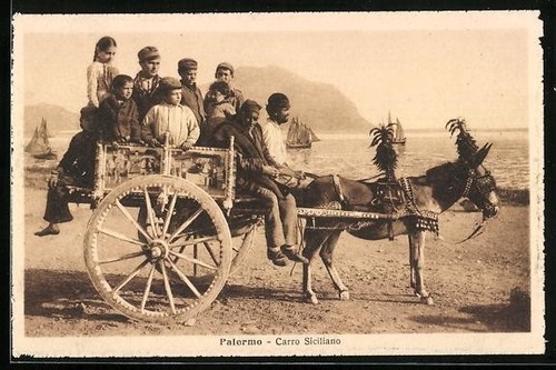 Cartolina palermo carro - cartolina,