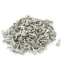 200pz Altoparlante Auto 6,3mm Forcella Femmina Filo Terminale Connettore Argento