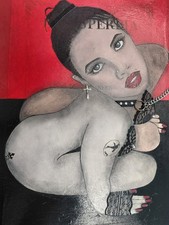 Quadro arte erotica ragazza ginocchio sexy e provocante