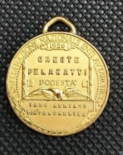 Ww2 Ventennio Medaglia Podestà 1926 In Metallo Dorato