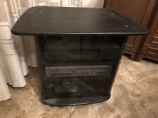 Mobiletto porta TV nero con anta in vetro