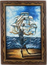 Salvador Dalì (fatto a mano) dipinto olio su tela firmato e incorniciato