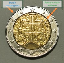 2 Euro Slovensko Slovenia 2009 con evidenti errori di conio. Rarissima!! 
