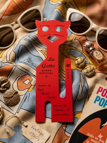 Raro invito vintage gatta - "la, gatta"
